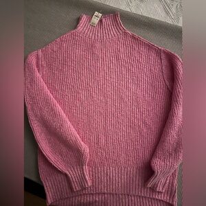 aerie hits the spot mock-neck Pink cottonWomen's Sweater